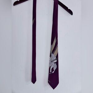 Leonard Paris Floral Purple Silk Scarf